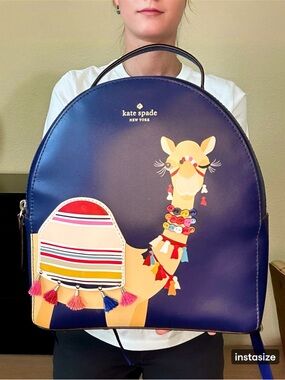 Kate Spade Navy Camel Small Leather Backpack